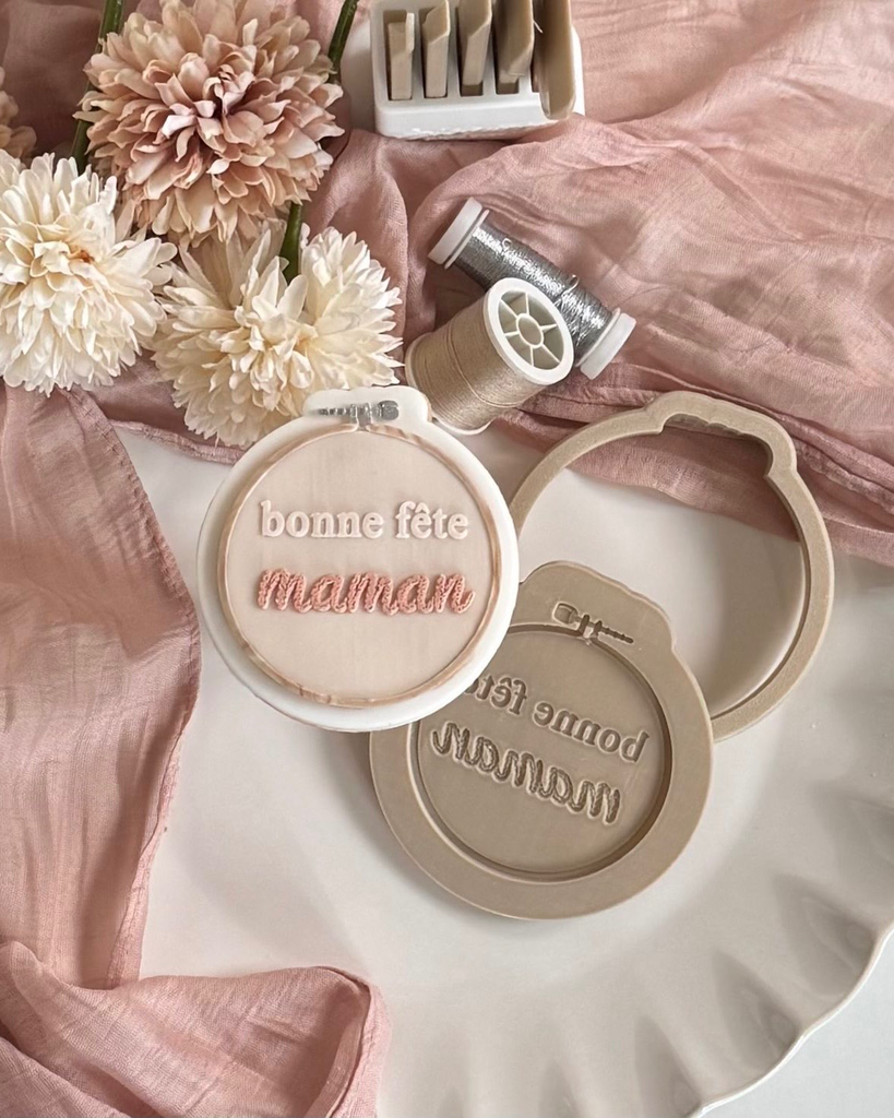 Tambour à Broder "Bonne Fête Maman" (Duo)